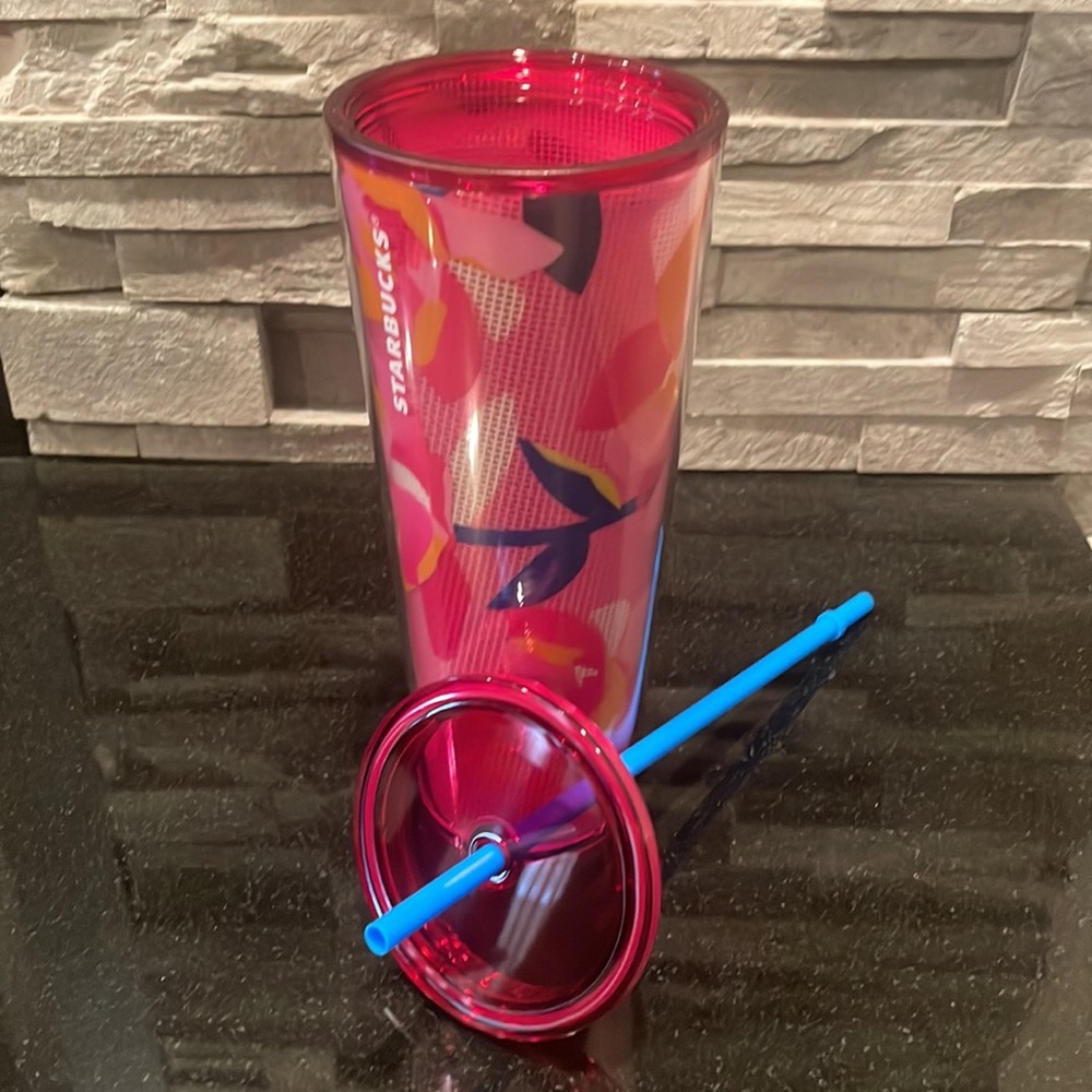 STARBUCKS Spring 2023 Pink Floral Cold Cup Tumbler Venti 24 oz *New Release* - Picture 2 of 4